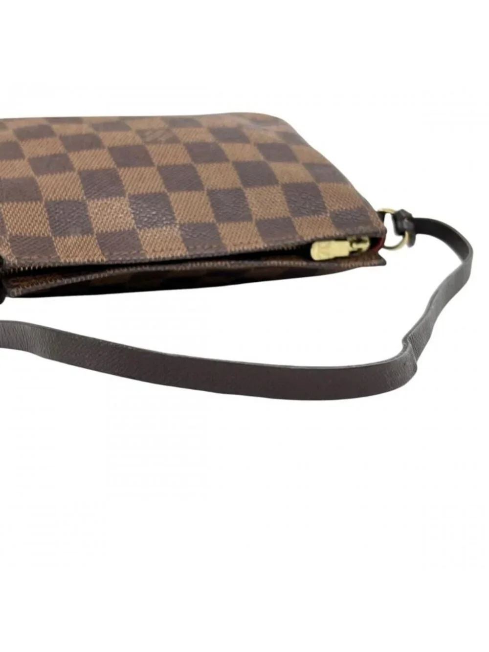 Louis Vuitton Handbag Trousse Makeup Pouch Damier Canvas Brown Gold
